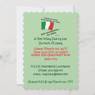 Invitación Fiesta de cumpleaños de sangre y vino italianos 