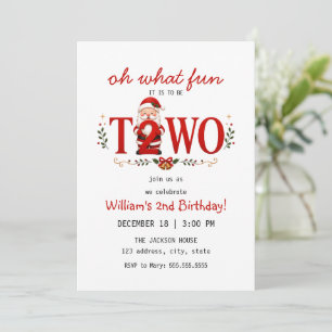 Invitación Fiesta de cumpleaños de Santa Kris 2 años
