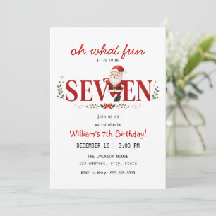 Invitación Fiesta de cumpleaños de Santa Kris 7 siete Navidad