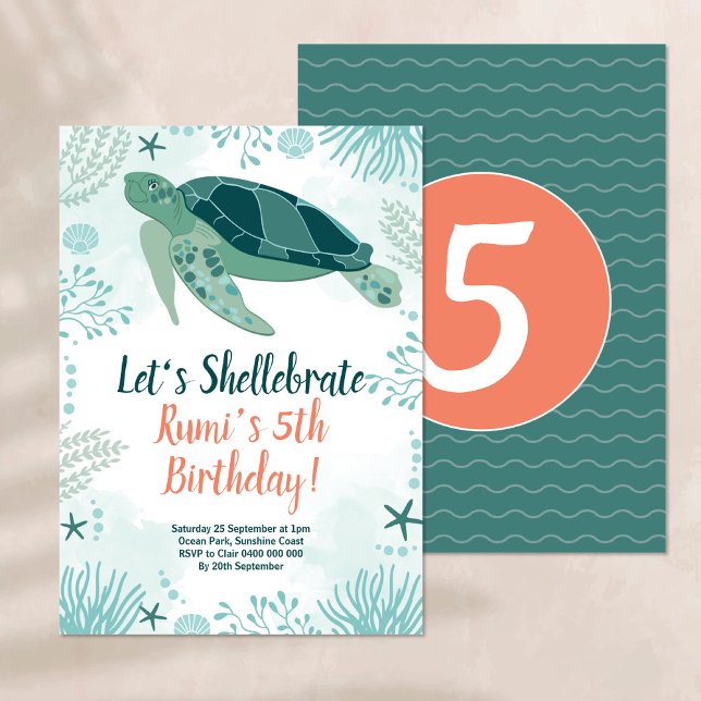 Invitación Fiesta de cumpleaños de Sea Turtle Ocean (Subido por el creador)