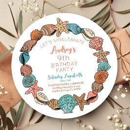 Invitación Fiesta de cumpleaños de Seashells Beach