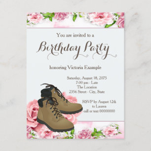Invitación Fiesta de cumpleaños de senderismo de mujer