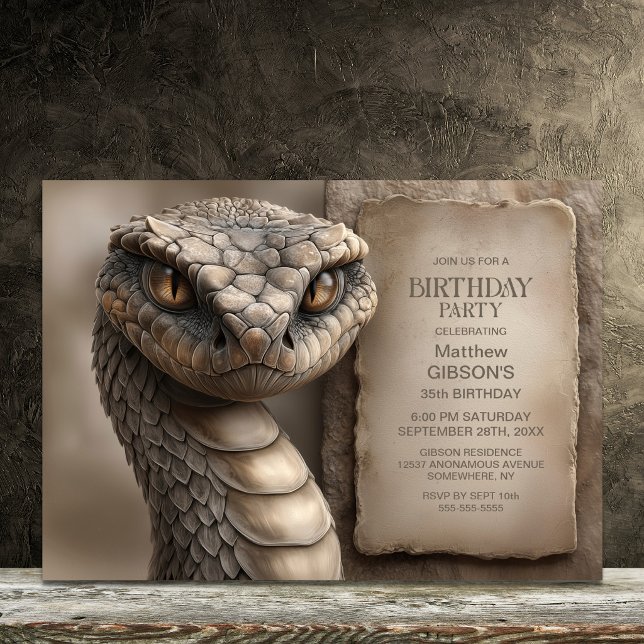 Invitación Fiesta de Cumpleaños de Serpiente del Desierto (Subido por el creador)