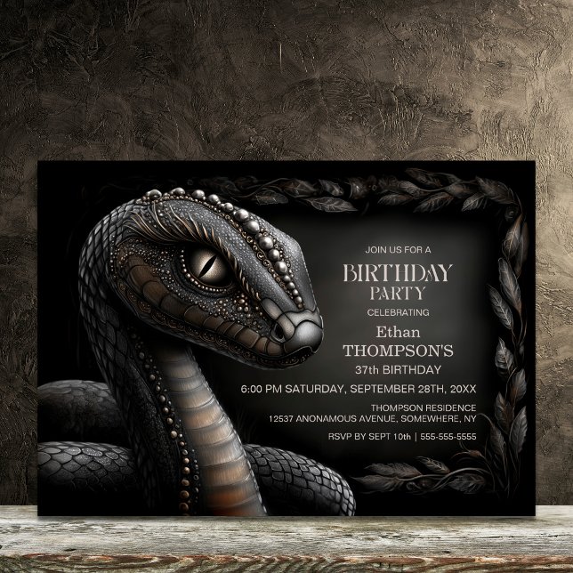 Invitación Fiesta de Cumpleaños de Serpiente Mítica (Subido por el creador)