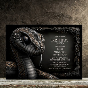 Invitación Fiesta de Cumpleaños de Serpiente Silbante Mítica