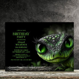 Invitación Fiesta de Cumpleaños de Serpiente Verde
