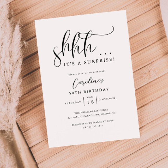 Invitación Fiesta de cumpleaños de simple sorpresa (Subido por el creador)