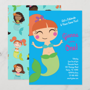 Invitación Fiesta de cumpleaños de Sirena