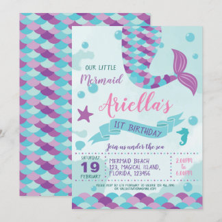 Invitación Fiesta de cumpleaños de Sirena
