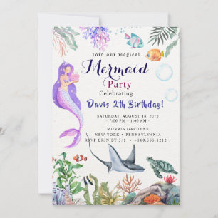 Invitación Fiesta de Cumpleaños de Sirena