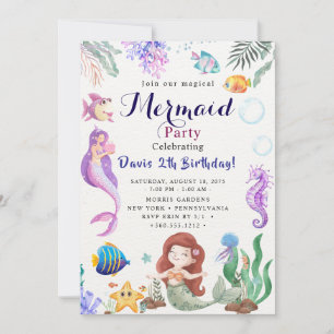 Invitación Fiesta de Cumpleaños de Sirena