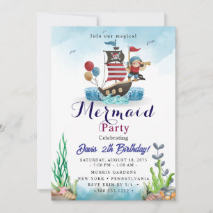 Invitación Fiesta de Cumpleaños de Sirena