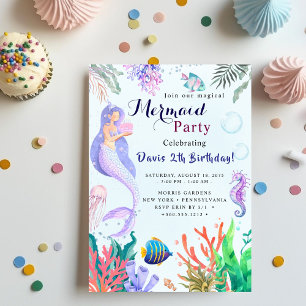 Invitación Fiesta de Cumpleaños de Sirena