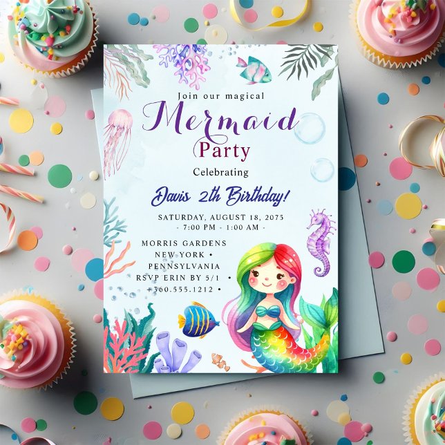 Invitación Fiesta de Cumpleaños de Sirena (Subido por el creador)