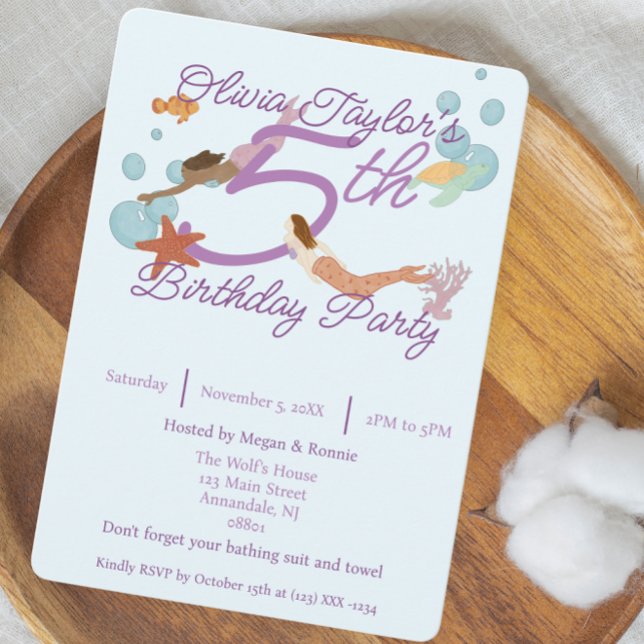 Invitación Fiesta de cumpleaños de Sirena (Subido por el creador)