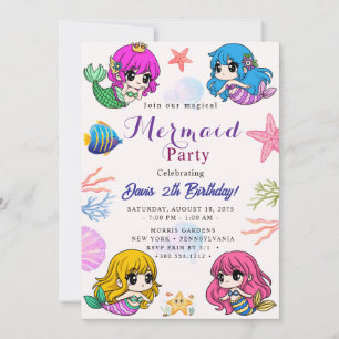 Invitación Fiesta de Cumpleaños de Sirena
