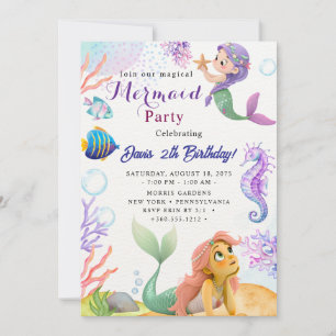 Invitación Fiesta de Cumpleaños de Sirena