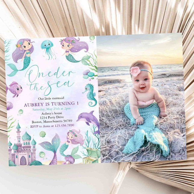 Invitación Fiesta de cumpleaños de sirena 1er Cumpleaños Oned (Subido por el creador)