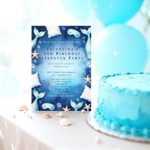 Invitación Fiesta de Cumpleaños de Sirena Acogedora Bajo el M