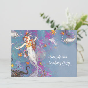 Invitación Fiesta de Cumpleaños de Sirena Bajo el Mar