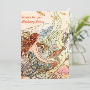 Invitación Fiesta de Cumpleaños de Sirena Bajo el Mar