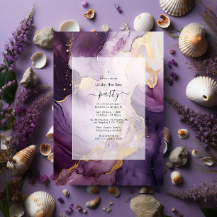 Invitación Fiesta de Cumpleaños de Sirena Bajo el Mar en Mauv