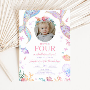 Invitación Fiesta de cumpleaños de Sirena en el Mar de la Col