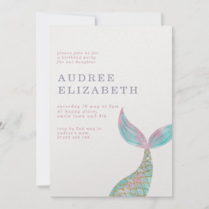 Invitación Fiesta de cumpleaños de sirena irlandesa simple