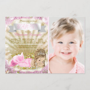 Invitación Fiesta de cumpleaños de sirena rubia para niñas