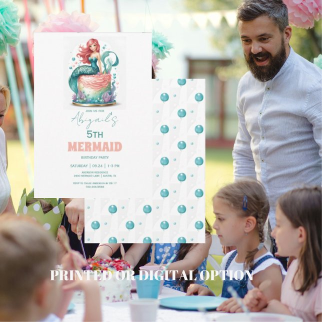 Invitación Fiesta de Cumpleaños de Sirena Turquesa (Subido por el creador)