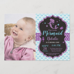 Invitación Fiesta de cumpleaños de sirvienta bajo el mar