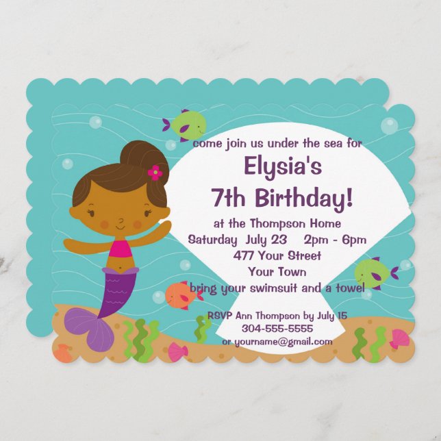 Invitación Fiesta de cumpleaños de sirvienta para niños Perso (Anverso / Reverso)