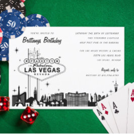 Invitación Fiesta de cumpleaños de Skyline de Las Vegas o eve