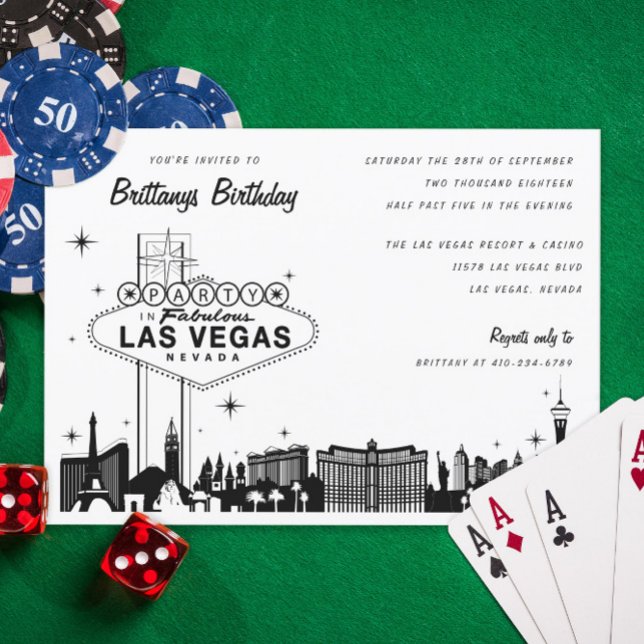 Invitación Fiesta de cumpleaños de Skyline de Las Vegas o eve (Subido por el creador)