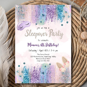 Invitación Fiesta de cumpleaños de Sleepover Pajama