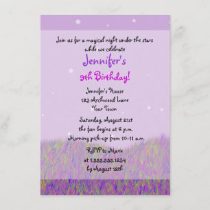 Invitación Fiesta de cumpleaños de Sleepover Under the Stars 