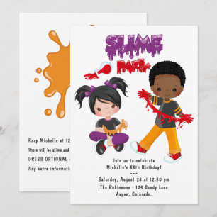 Invitación Fiesta de Cumpleaños de Slime Adorable