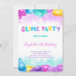Invitación Fiesta de cumpleaños de Slime editable