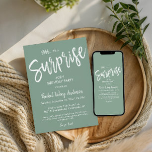 Invitación Fiesta de Cumpleaños de Sorpresa de Retiro Verde S