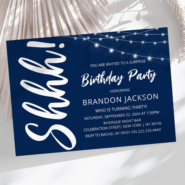 Invitación Fiesta de cumpleaños de sorpresa moderna (Subido por el creador)