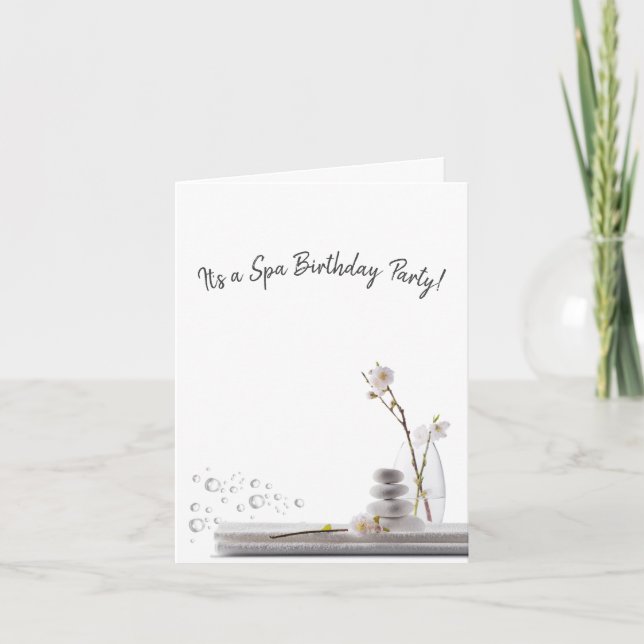 Invitación fiesta de cumpleaños de Spa (Anverso)