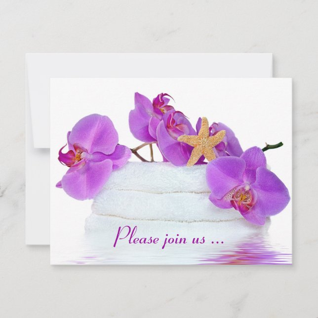 Invitación fiesta de cumpleaños de Spa (Anverso)