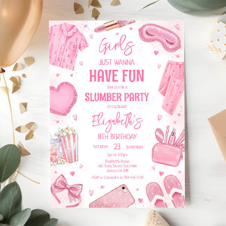 Invitación Fiesta de Cumpleaños de Spa Noche de Sueño Pijama 