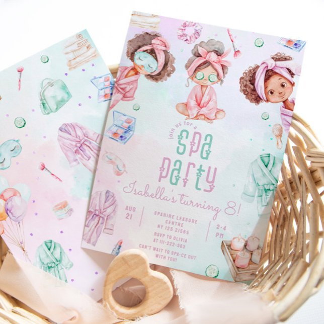 Invitación fiesta de cumpleaños de spa para chicas negras de  (Subido por el creador)