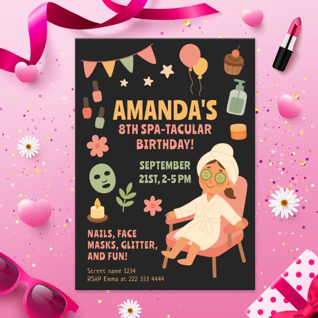 Invitación Fiesta de cumpleaños de Spa-Tacular Kids (Subido por el creador)