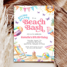 Invitación Fiesta de cumpleaños de Splish Splash Beach