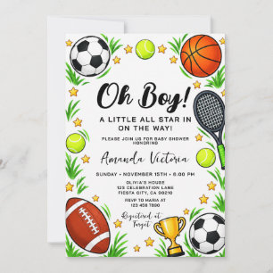 Invitación Fiesta de Cumpleaños de Sport Boy con Tema de Todo
