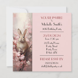 Invitación Fiesta de cumpleaños de Spring Rabbit