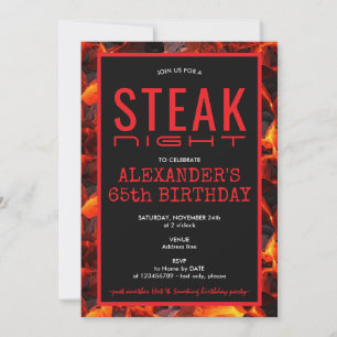 Invitación Fiesta de cumpleaños de Steak Night Neighborhood B
