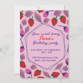 Invitación Fiesta de cumpleaños de Strawberries
